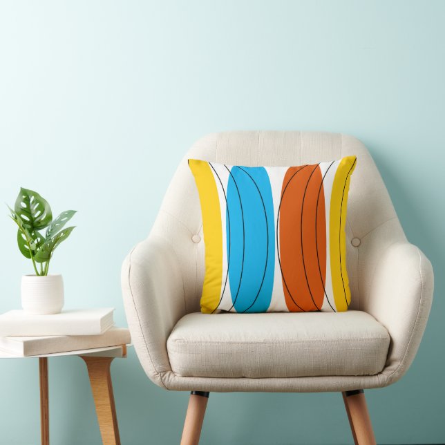 Globe Stripe throw pillow square (Chair)