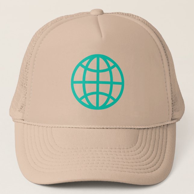 Globe Symbol - Cyan Trucker Hat (Front)