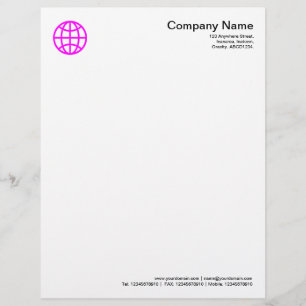 Globe Symbol - Magenta Letterhead