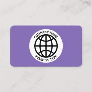 Globe Symbol - Purple #7F66B2 Business Card