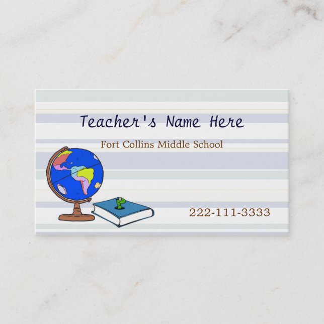 Globe Teachers Business Card (Front)