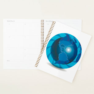 Globe terrestre moderne carte du monde bleu