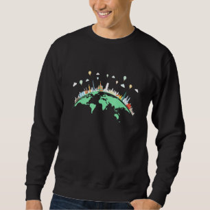 Globe Tourist Map Of The World Travel History Sweatshirt