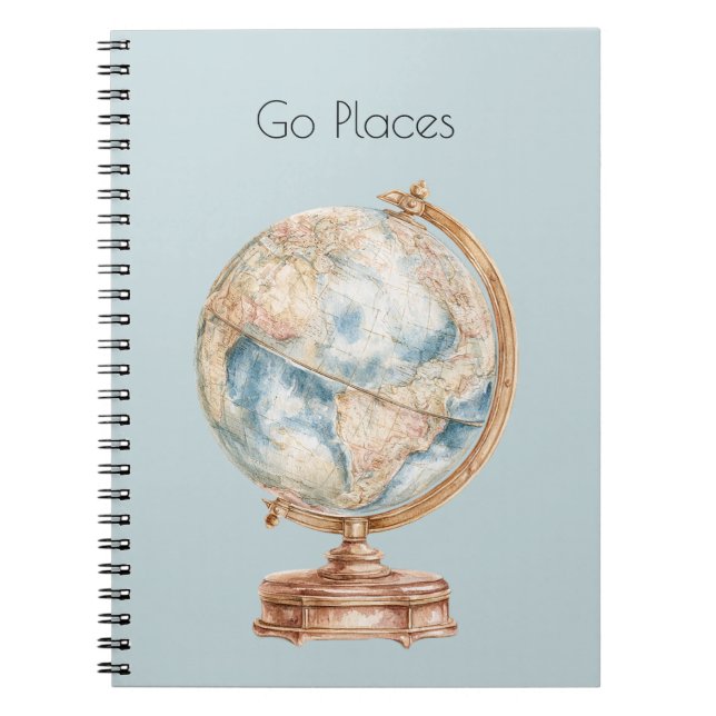 Globe World Go Places Notebook (Front)