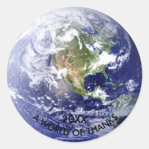 Globe World of Thanks - Circle Sticker