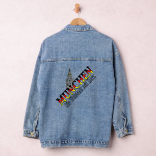 Glockenspiel tower in Munich, Bavaria, Germany Denim Jacket