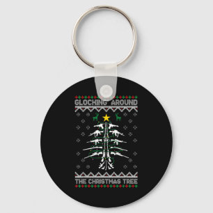 Glocking Around The Christmas Tree Ugly Christmas  Keychain