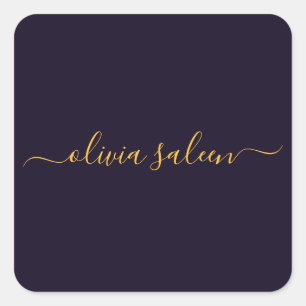 Gloden black  personalized  square sticker