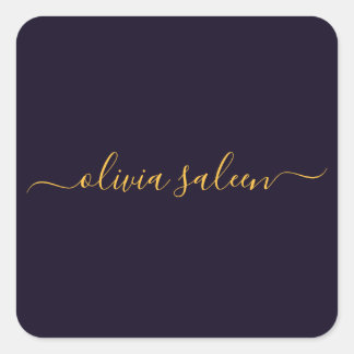 Gloden black  personalized  square sticker