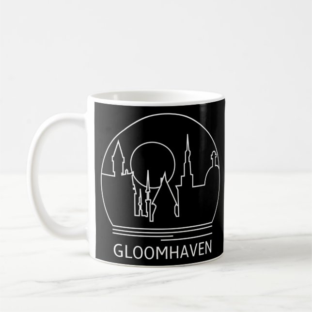 Gloomhaven Minimalist Line Drawing - Board Game In Coffee Mug (Left)