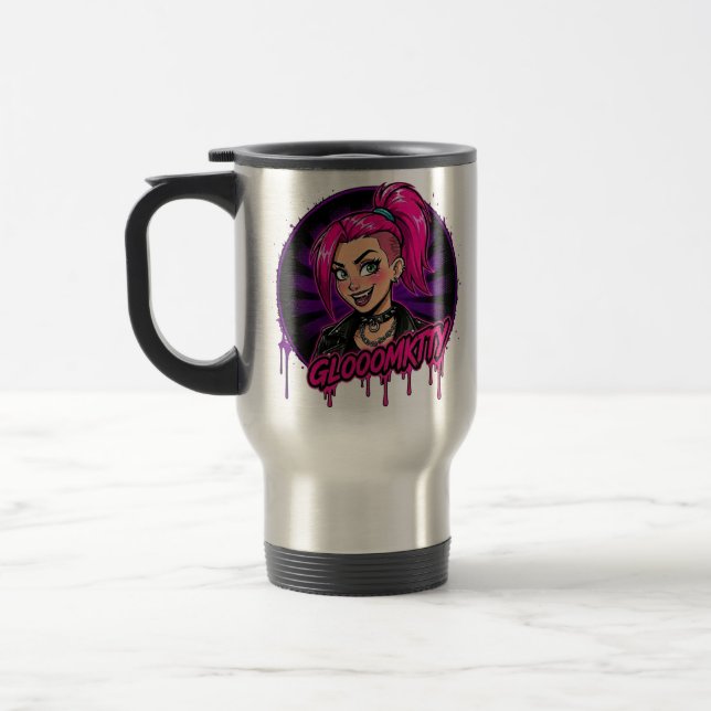 Gloomkitty Travel/Commuter Mug (Left)