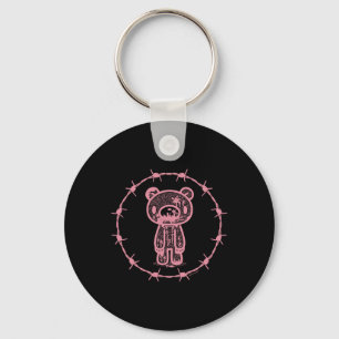 Gloomy Bear The Naughty Grizzly Rbed Wire Circle H Keychain
