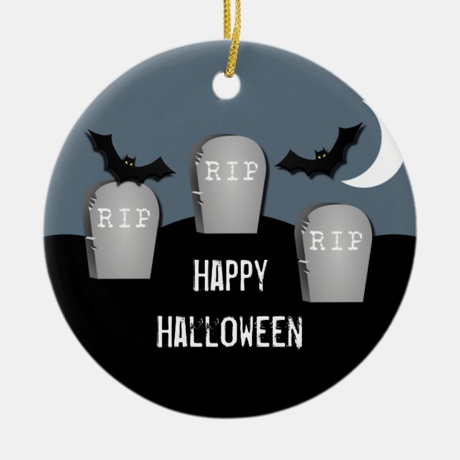 Gloomy Graveyard Halloween Ornament (Front)