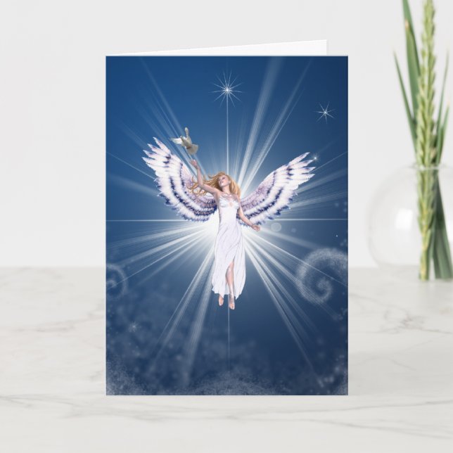 Gloria Christmas Angel Holiday Card (Front)