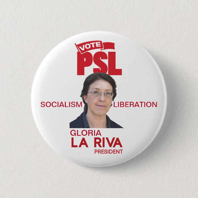 Gloria La Riva for President 2020 2 Inch Round Button (Front)