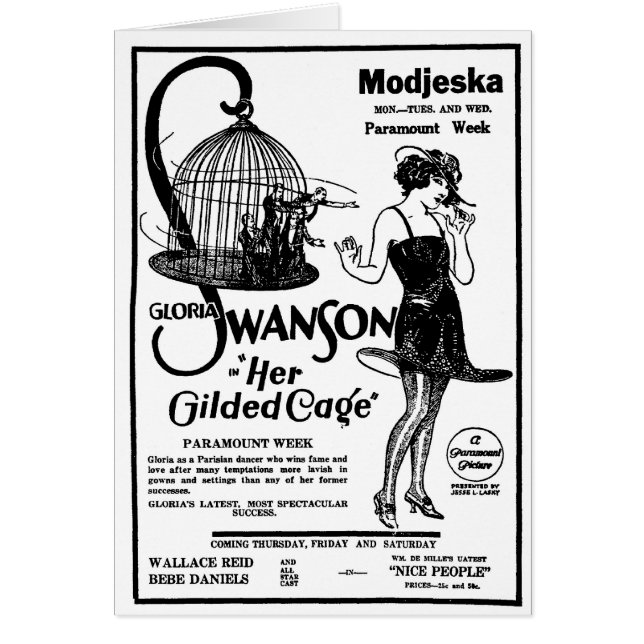 Gloria Swanson HER GILDED CAGE 1922 (Front)