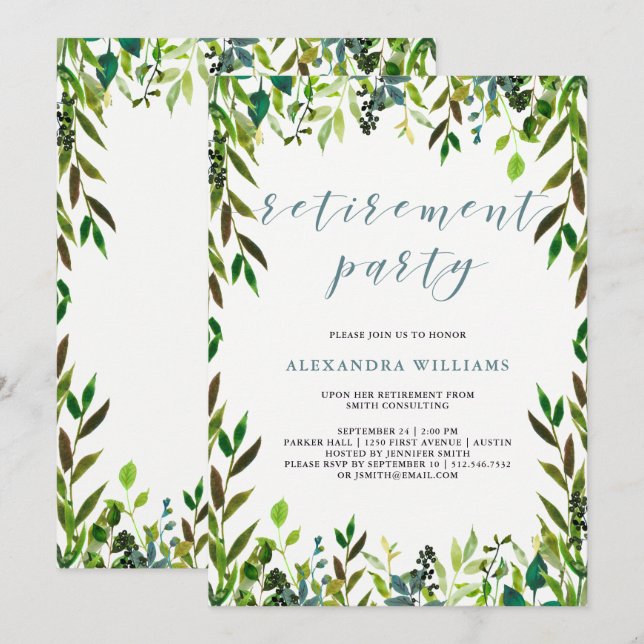 Glorieux Verdure| Invitation du parti de retraite (Devant / Derrière)