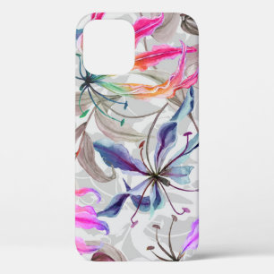 Gloriosa Lily Flowers: Elegant Watercolor iPhone 12 Case
