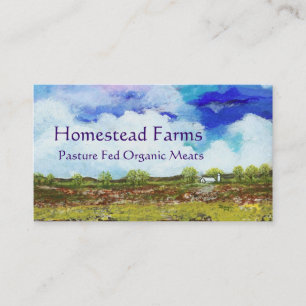 Glorious Abstract Landscape Art Farm Barn House Business Card
