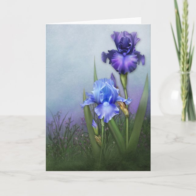 "Glorious Bearded Irises II" Card (Front)
