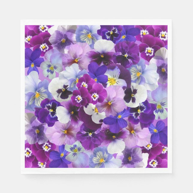 Glorious Pansies Napkin (Front)
