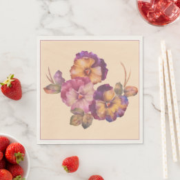 Glorious Pansies Watercolor Napkins