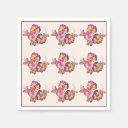 Glorious Pansies Watercolor Napkins — Plum & Sage