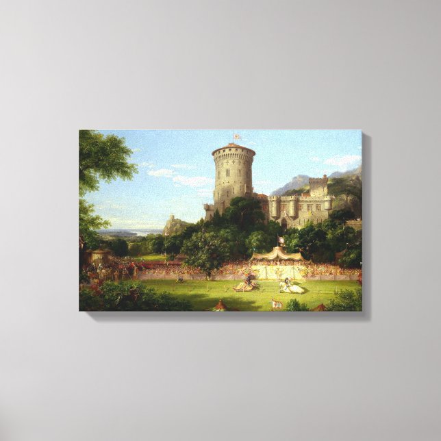 Glorious Past (Medieval Castle & Jousting Knights) Canvas Print (Front)