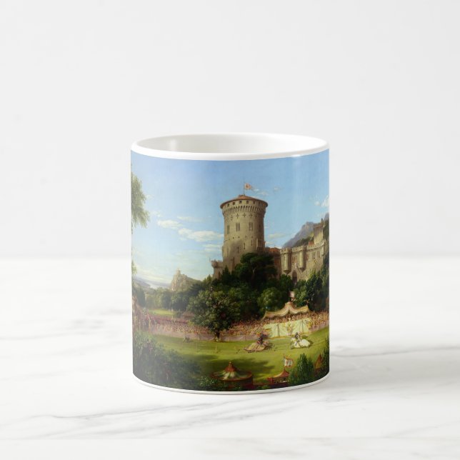 Glorious Past (Medieval Castle & Jousting Knights) Coffee Mug (Center)