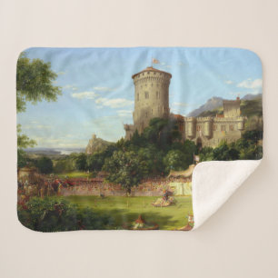 Glorious Past (Medieval Castle & Jousting Knights) Sherpa Blanket