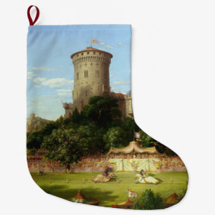 Glorious Past (Medieval Joust) (Vintage Art) Large Christmas Stocking