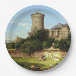 Glorious Past (Medieval Joust) (Vintage Art) Paper Plate