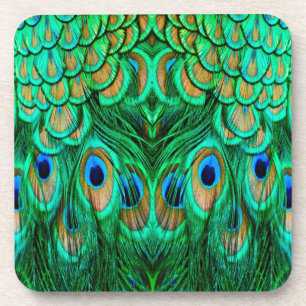 Glorious Peacock Feathers Coaster