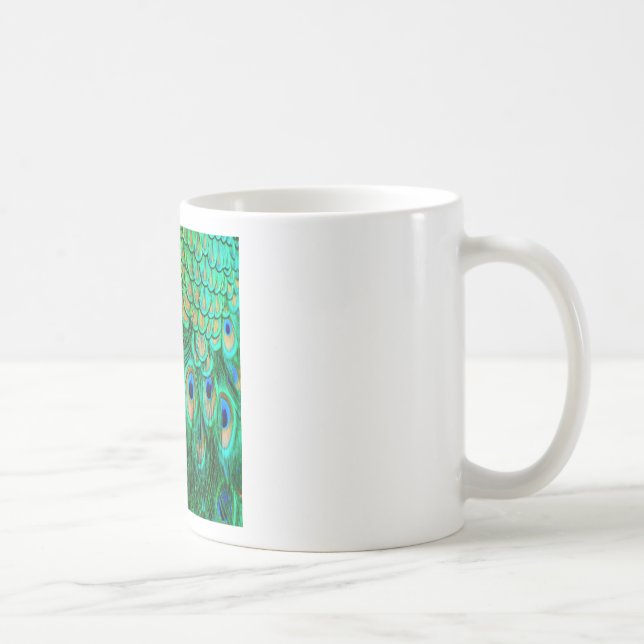 Glorious Peacock Feathers Coffee Mug (Right)