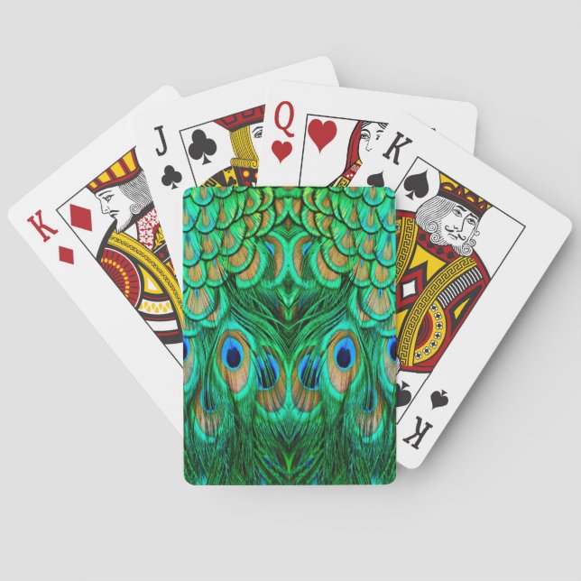 Glorious Peacock Feathers Playing Cards (Back)