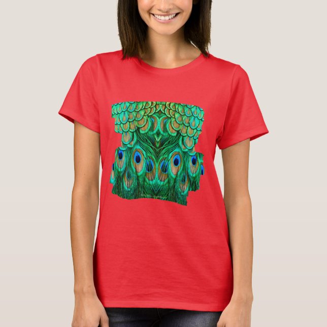 Glorious Peacock Feathers T-Shirt (Front)