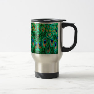 Glorious Peacock Feathers Travel Mug