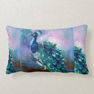 Glorious Peacock II Lumbar Pillow