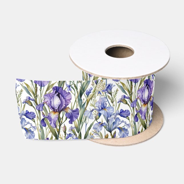 Glorious Purple and Blue Iris Satin Ribbon (Spool)