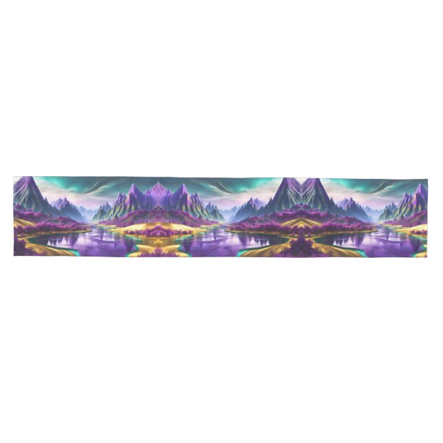 Glorious Purple and Gold Landscape Medium Table Runner (Horizontal)