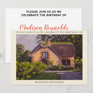 Glorious Purple Blue Orange Green Birthday  Invitation