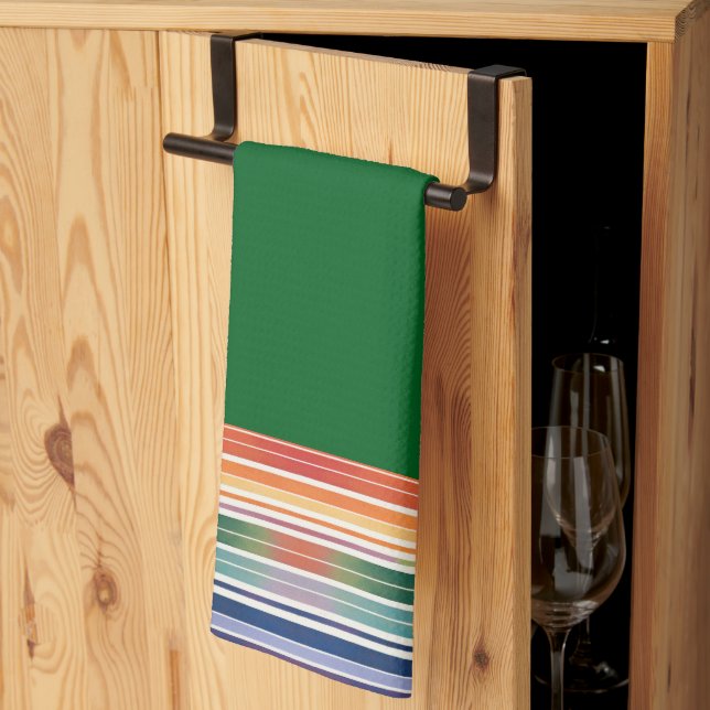 Glorious Rainbow Stripes Kitchen Towel (Thirds Fold)
