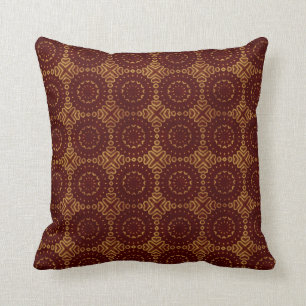 Glorious Red and Gold Pattern Throw Pillow