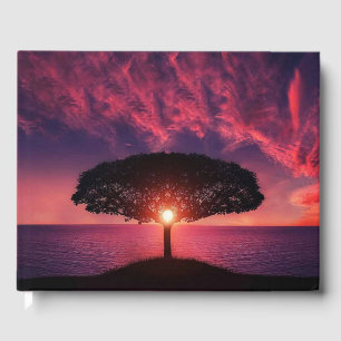 Glorious Setting Sun Funeral Guest Book