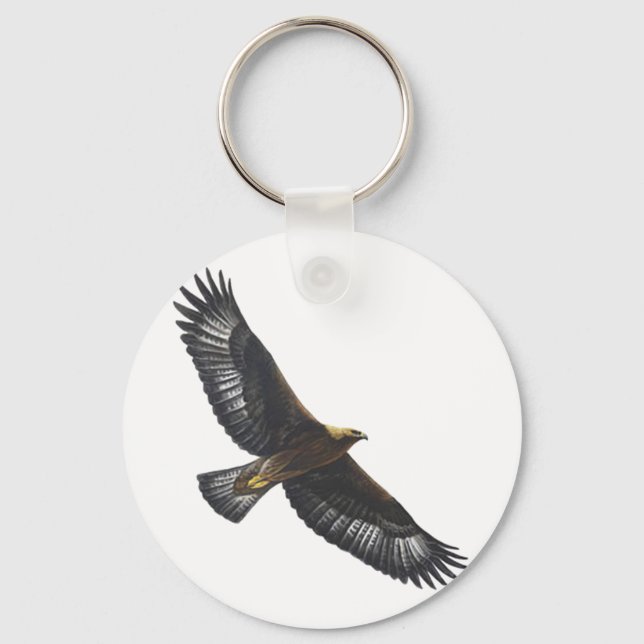 Glorius Golden Eagle Soaring Keychain (Front)