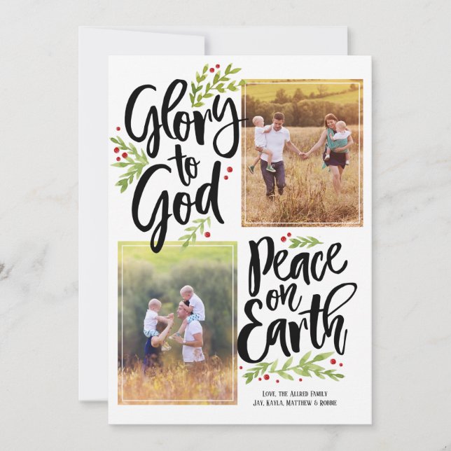 Glory and Peace 2 Photo| Christmas Photo Card (Front)