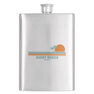 Glory Beach Georgia Sun Palm Trees Hip Flask