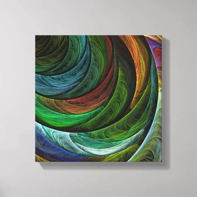 Glory Modern Abstract Art Pattern Black and White Canvas Print (Front)