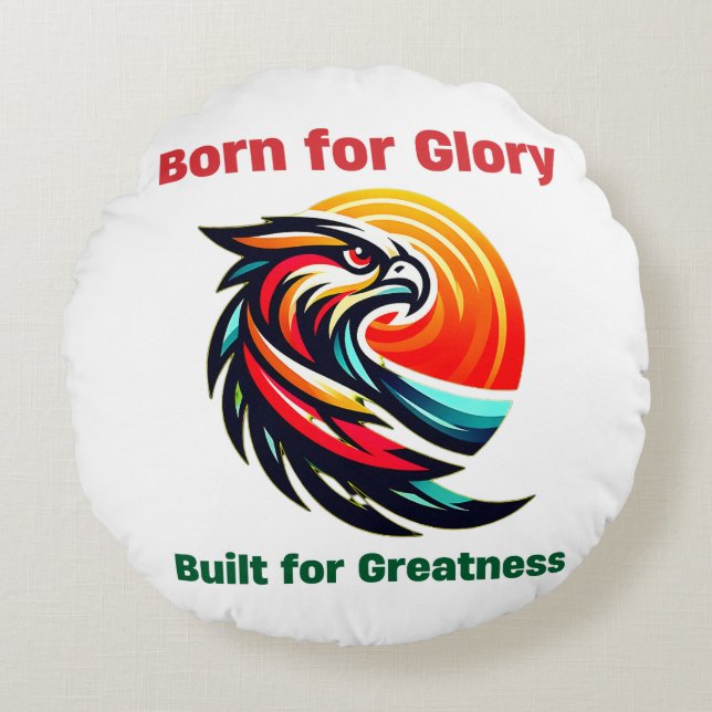 Glory of Goshawk Round Pillow (Front)