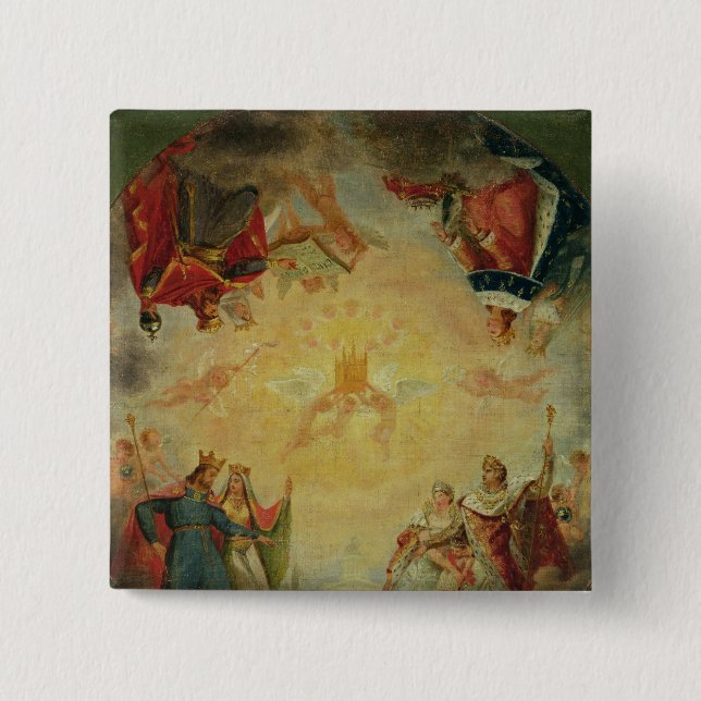 Glory of St. Genevieve 2 Inch Square Button (Front)